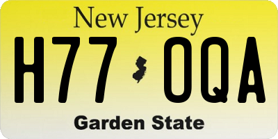 NJ license plate H77OQA