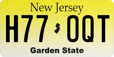 NJ license plate H77OQT