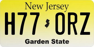 NJ license plate H77ORZ