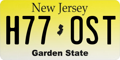 NJ license plate H77OST