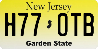NJ license plate H77OTB