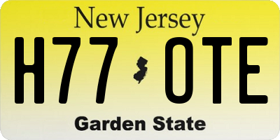 NJ license plate H77OTE
