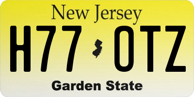 NJ license plate H77OTZ