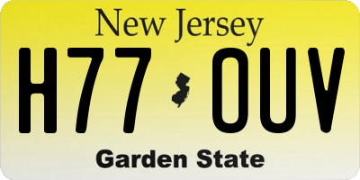 NJ license plate H77OUV