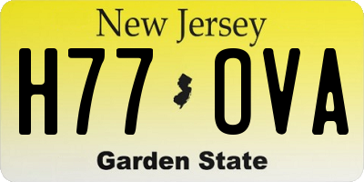 NJ license plate H77OVA