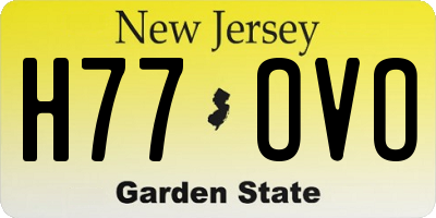 NJ license plate H77OVO