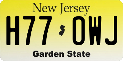 NJ license plate H77OWJ
