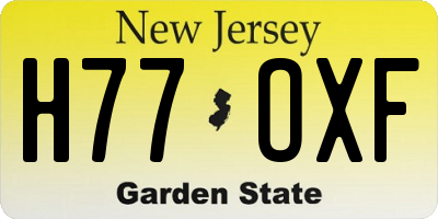 NJ license plate H77OXF