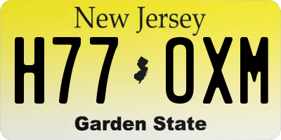 NJ license plate H77OXM