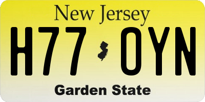 NJ license plate H77OYN
