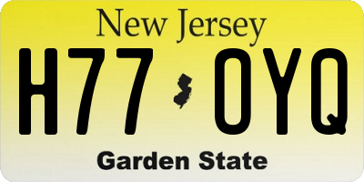 NJ license plate H77OYQ