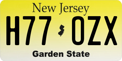 NJ license plate H77OZX