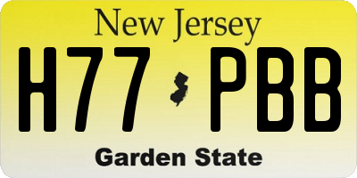 NJ license plate H77PBB