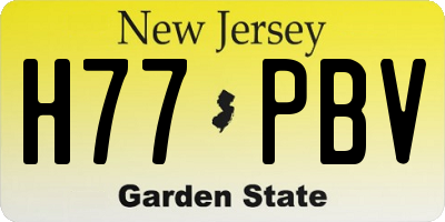NJ license plate H77PBV