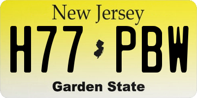 NJ license plate H77PBW