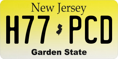 NJ license plate H77PCD