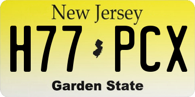NJ license plate H77PCX