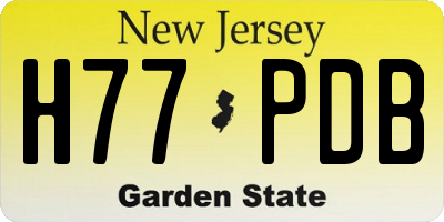 NJ license plate H77PDB