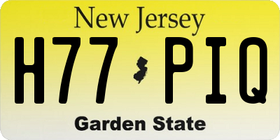 NJ license plate H77PIQ