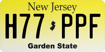 NJ license plate H77PPF