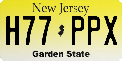 NJ license plate H77PPX