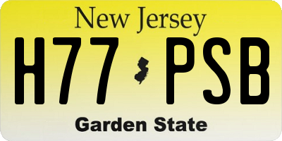 NJ license plate H77PSB