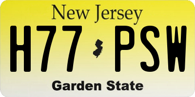 NJ license plate H77PSW