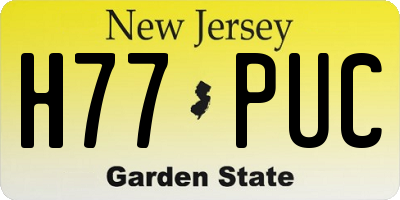 NJ license plate H77PUC