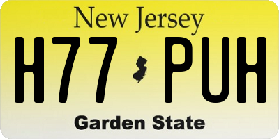 NJ license plate H77PUH