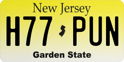NJ license plate H77PUN