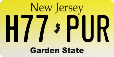NJ license plate H77PUR