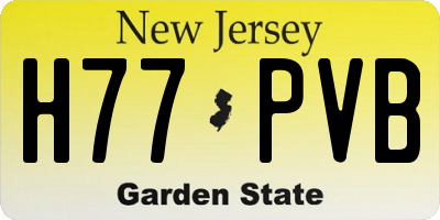 NJ license plate H77PVB