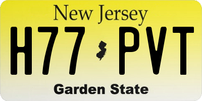 NJ license plate H77PVT