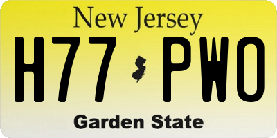 NJ license plate H77PWO
