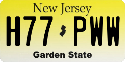 NJ license plate H77PWW