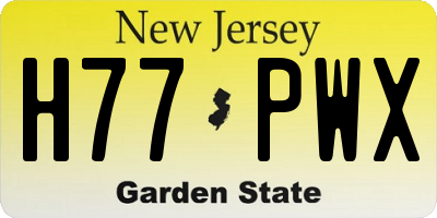 NJ license plate H77PWX