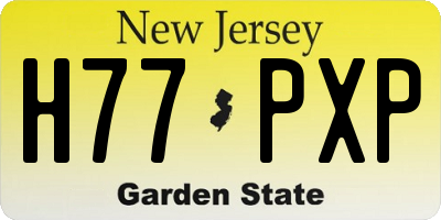 NJ license plate H77PXP