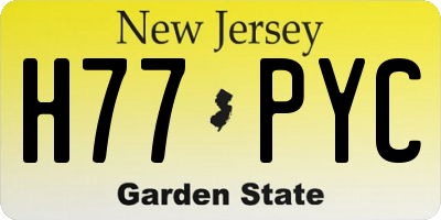 NJ license plate H77PYC