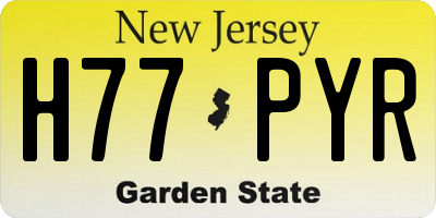 NJ license plate H77PYR