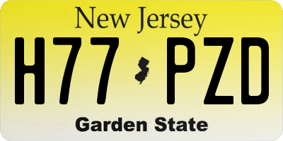 NJ license plate H77PZD
