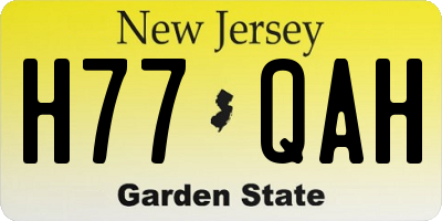 NJ license plate H77QAH
