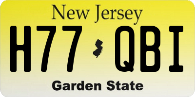 NJ license plate H77QBI