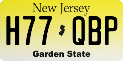 NJ license plate H77QBP