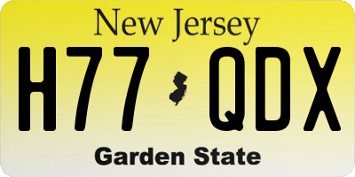 NJ license plate H77QDX