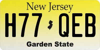 NJ license plate H77QEB