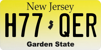 NJ license plate H77QER