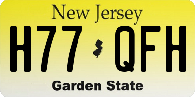 NJ license plate H77QFH