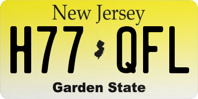 NJ license plate H77QFL