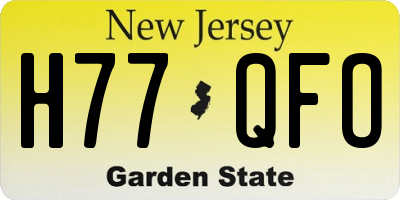 NJ license plate H77QFO