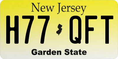NJ license plate H77QFT
